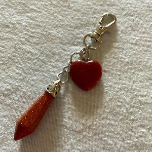 😀 KEYCHAIN 4” NWOT Hand Crafted Myself July 2022 Beautiful Red Goldstone